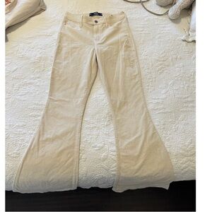 Cream Flared Corduroy Pants